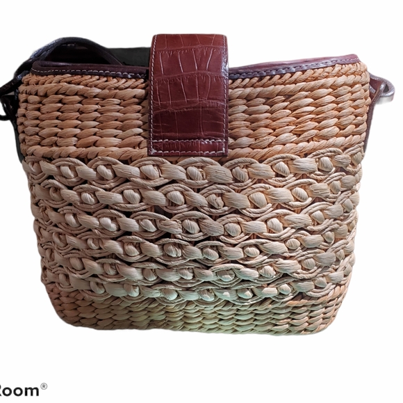 Vintage Brighton Sadie Weave Two - Tone Straw Bag - Picture 3 of 9